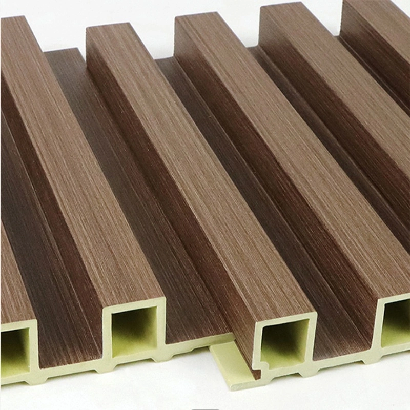 Indoor Fluted Plastic Wood Panel Board WPC Composite Wall Cladding