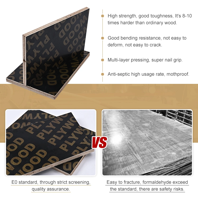 Favorable Price CE E1 Glue HPL Poplar Film Faced Plywood From China